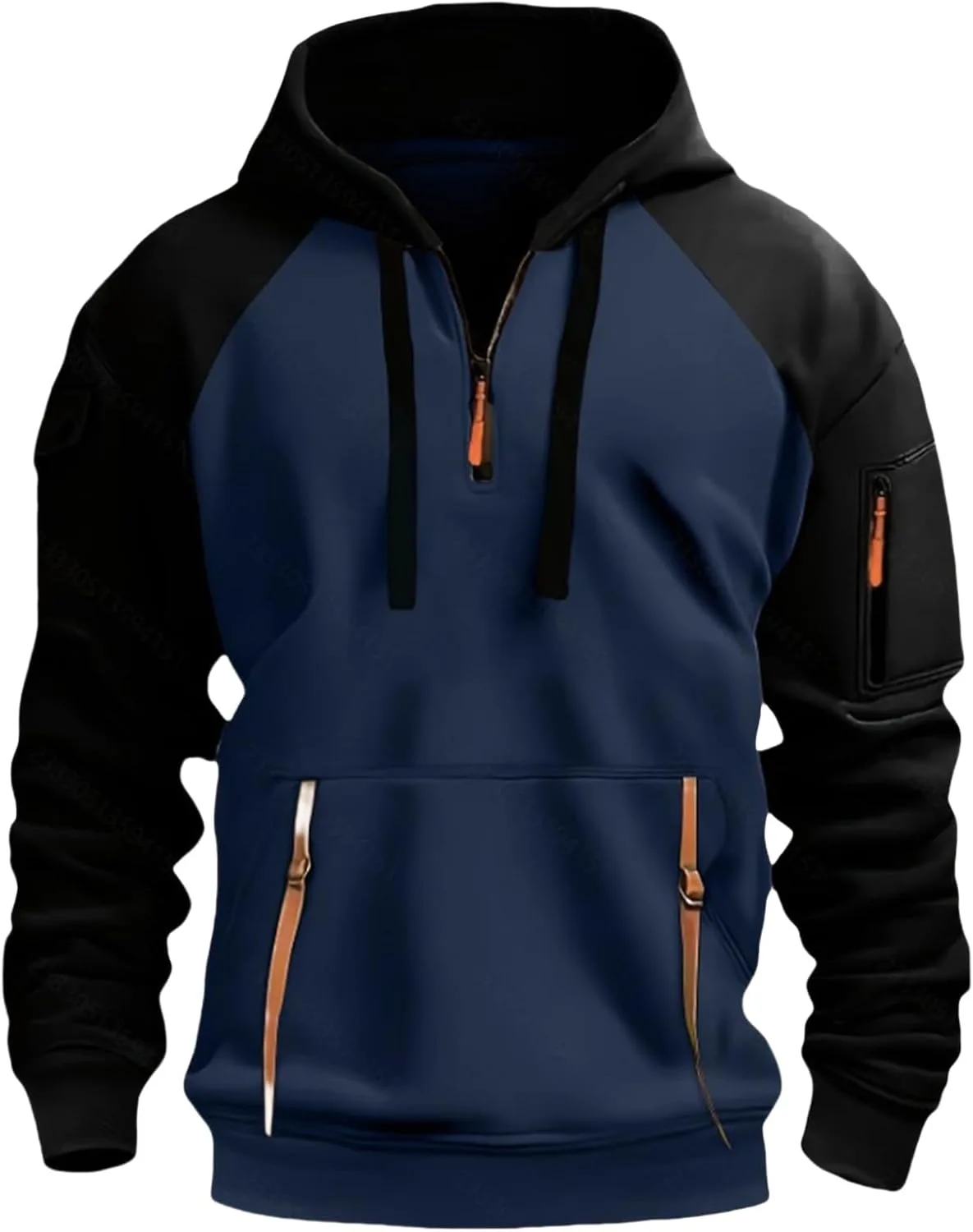 

Толстовка с капюшоном для мужчин Tactical, флисовая, с молнией на четверть и карманом кенгуру evzosrz