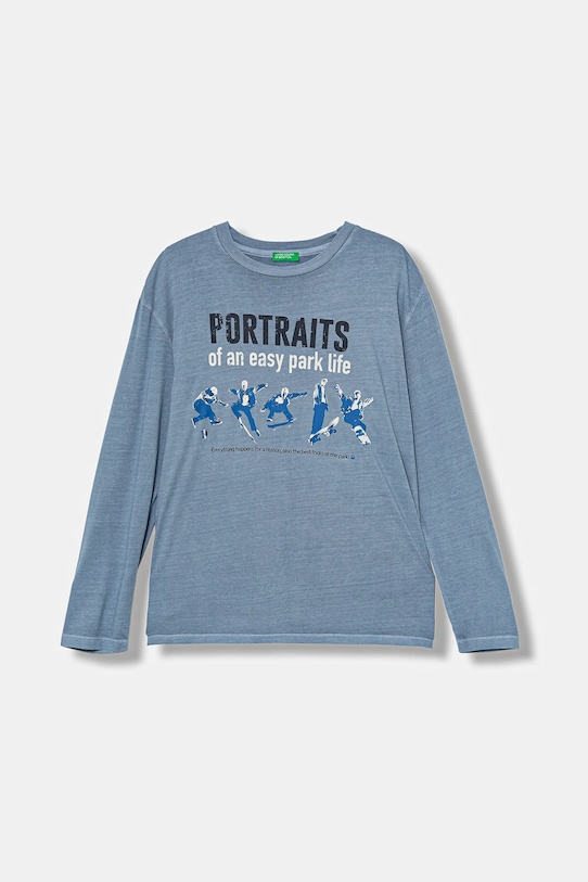 

Детская хлопковая кофта с длинным рукавом United Colors Of Benetton, синий