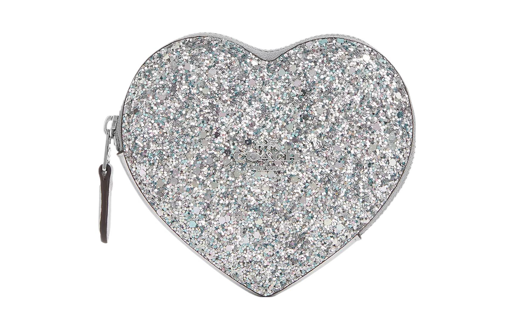 

COACH Женский кошелек для монет и карт из телячьей кожи серебристого цвета