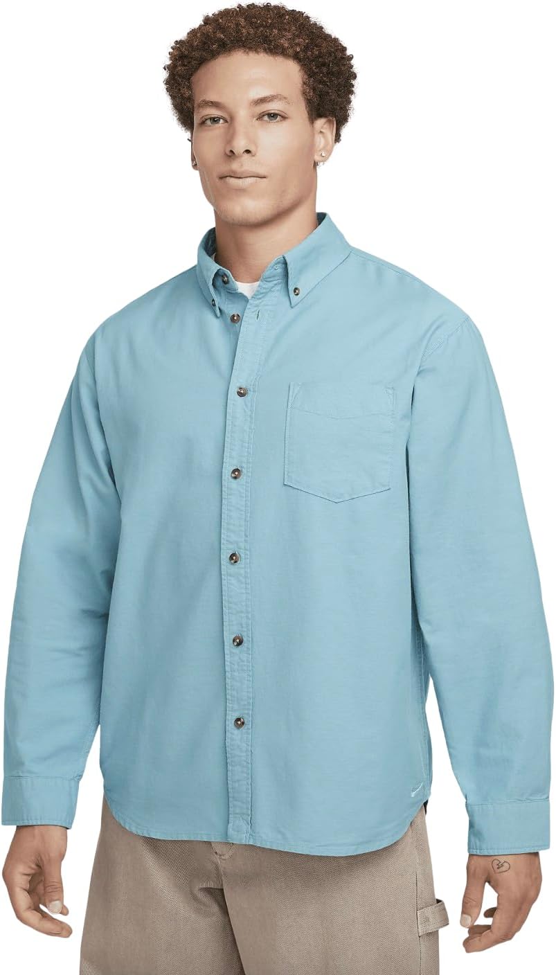 

Мужская рубашка Oxford с длинным рукавом и застежкой на пуговицы Nike Life, Denim Turquoise