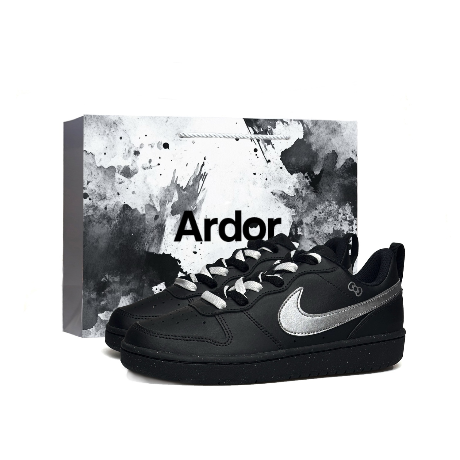 

Nike Court Borough Silver Bowknot Slip Resistant, Abrasion Resistant, Height Increasing Low top