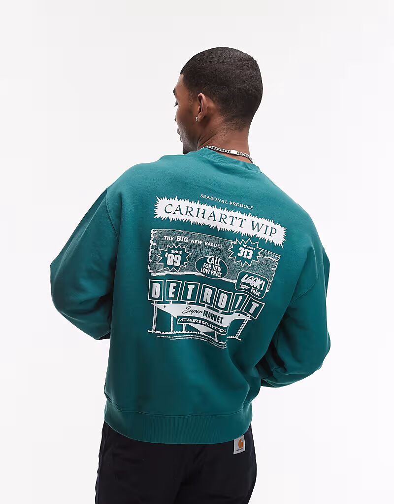 

Свитшот с графикой из каталога Carhartt WIP зеленого цвета
