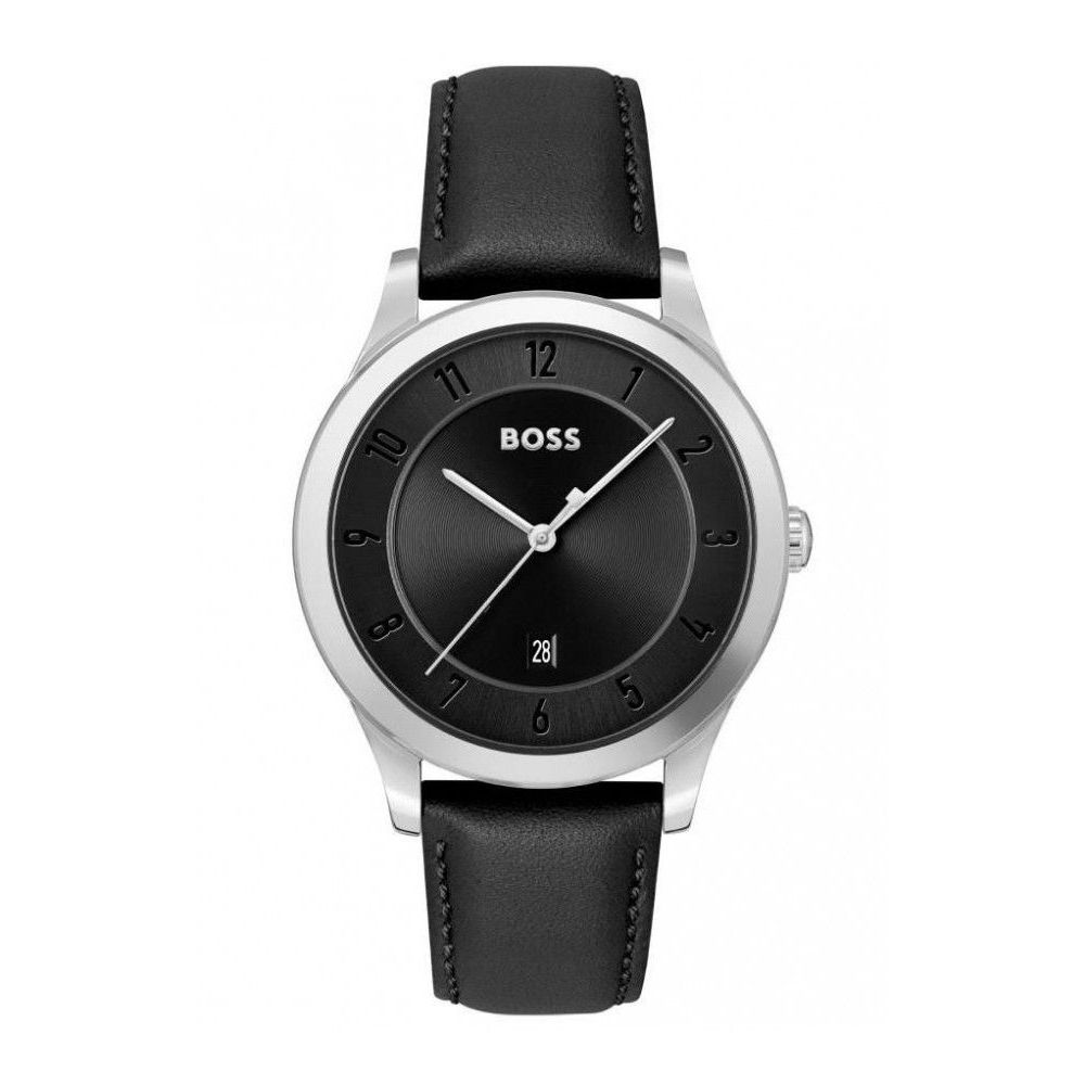 

Черные кожаные часы Hugo Boss