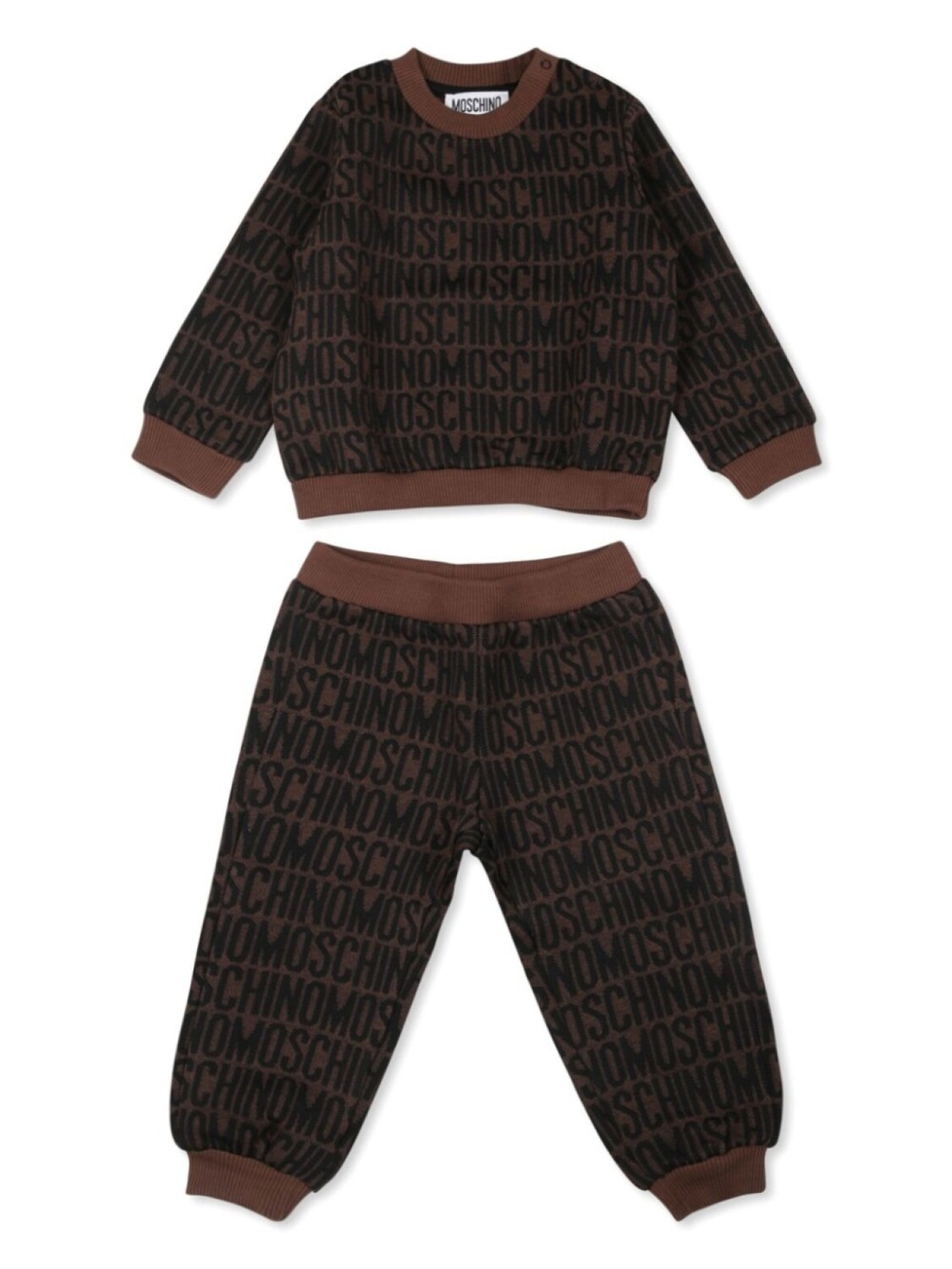 

Спортивный костюм Moschino Kids с жаккардовым логотипом, коричневый