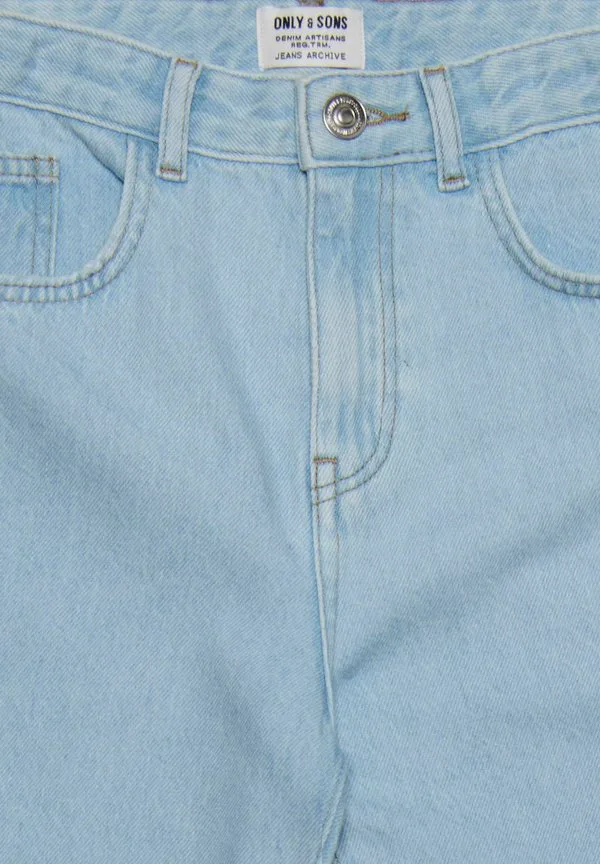 Джинсы osjedge со средней посадкой и прямым кроем Only & Sons Junior, Light Blue Bleached Denim — фото 3