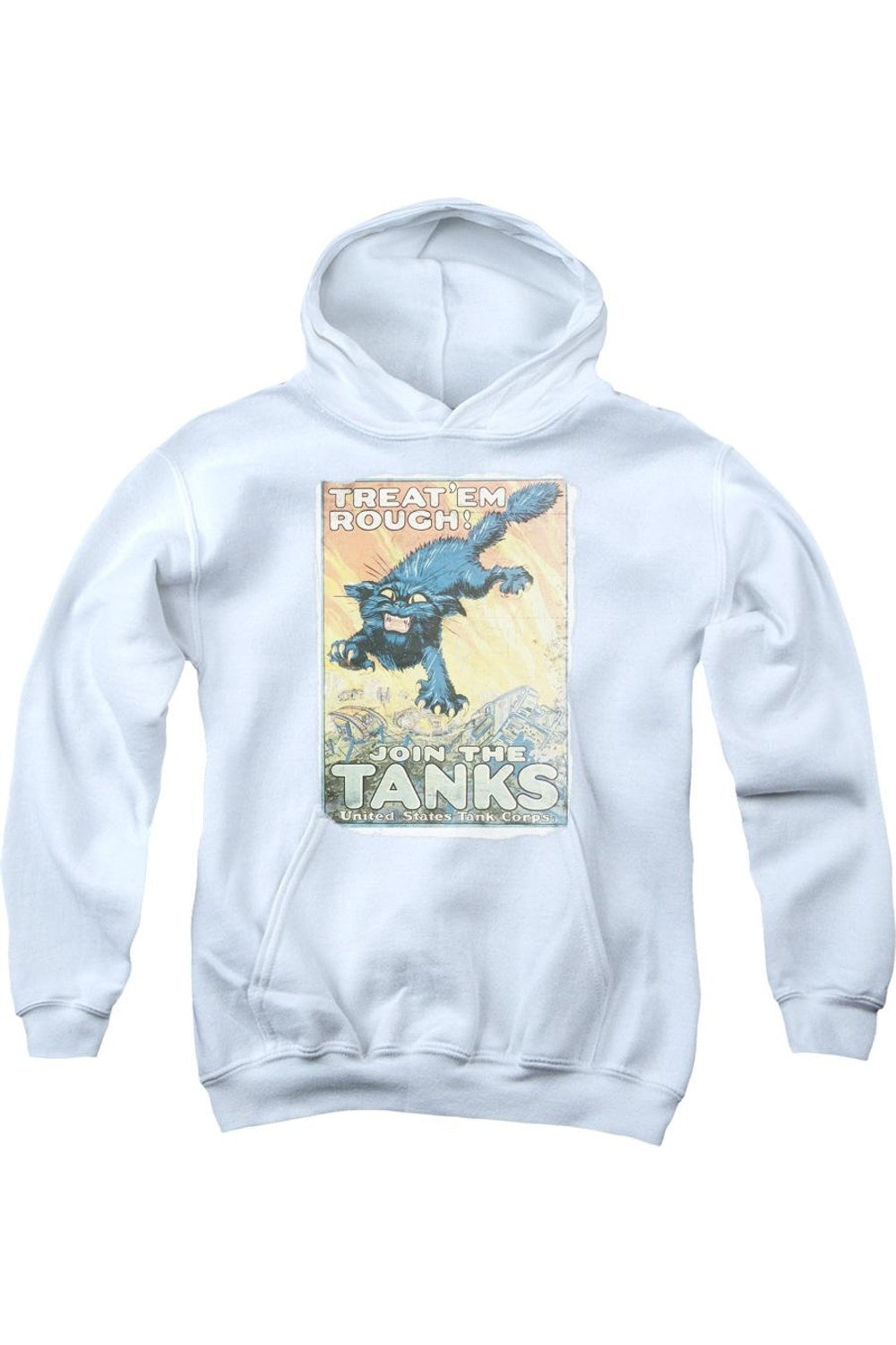 

Юношеская толстовка U.S. ARMY "Treat Em Rough" с капюшоном Gildan, белый