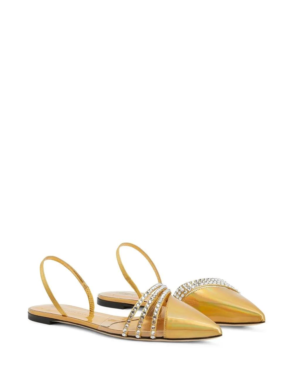 Декорированные туфли Claralie с ремешком на пятке Giuseppe Zanotti, золотой — фото 2