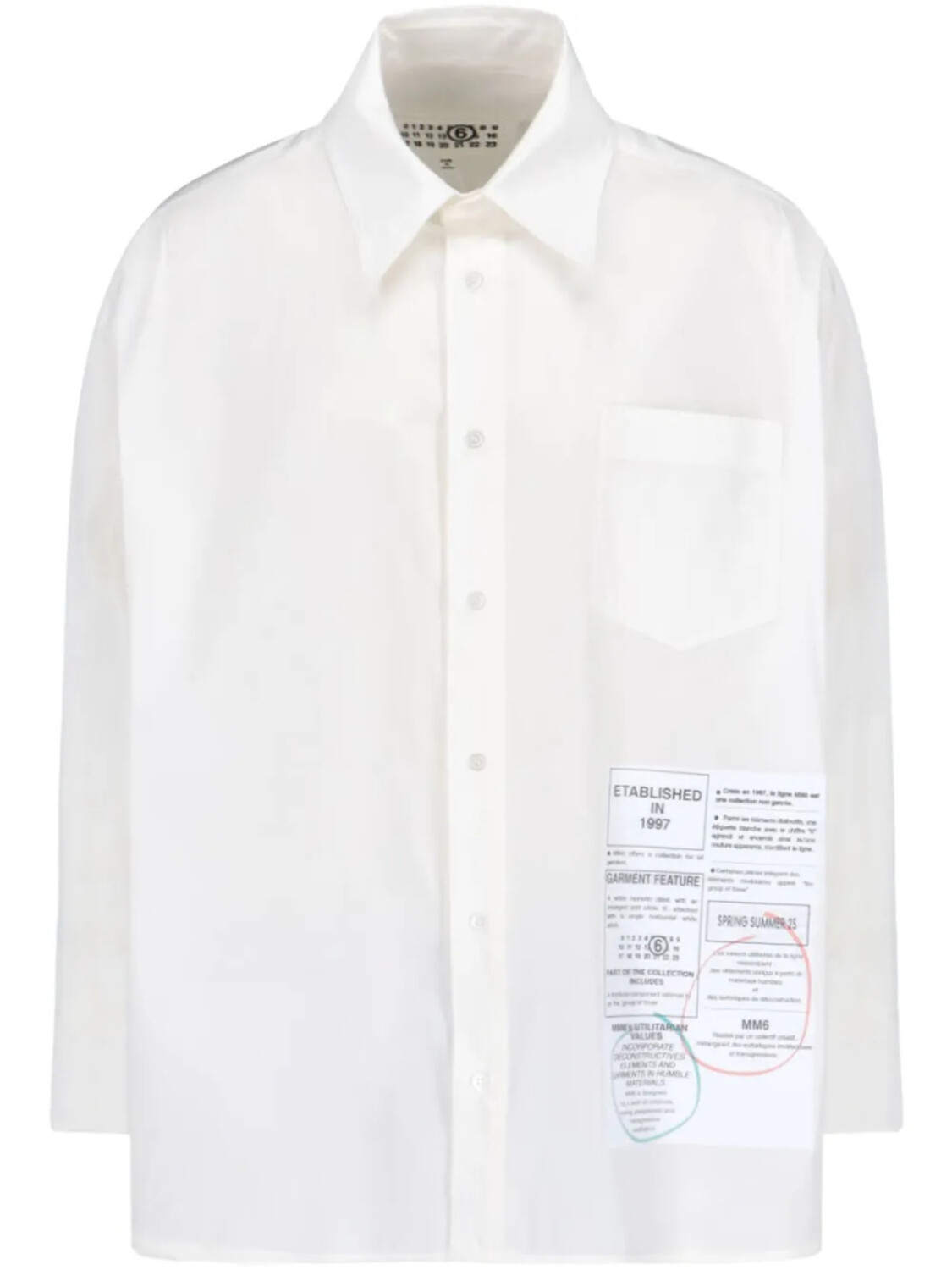 

MM6 Maison Margiela хлопковая рубашка, белый