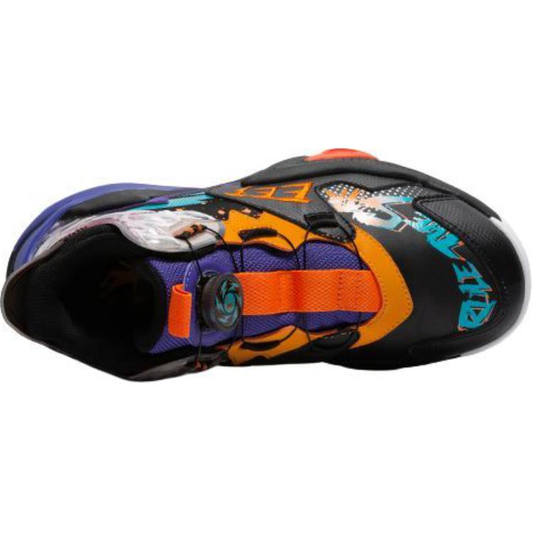 QIAODAN Непромокаемые детские баскетбольные кроссовки высокие Slip Resistant, Anti Kick, черный оранжевый — фото 4