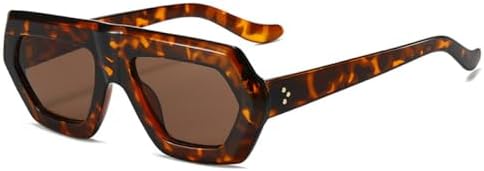 

2027 Солнцезащитные очки неправильной квадратной формы для женщин, модные градиентные солнцезащитные очки UV400, ретро-очки для мужчин с прозрачными линзами MTZJH, Leopard Tea