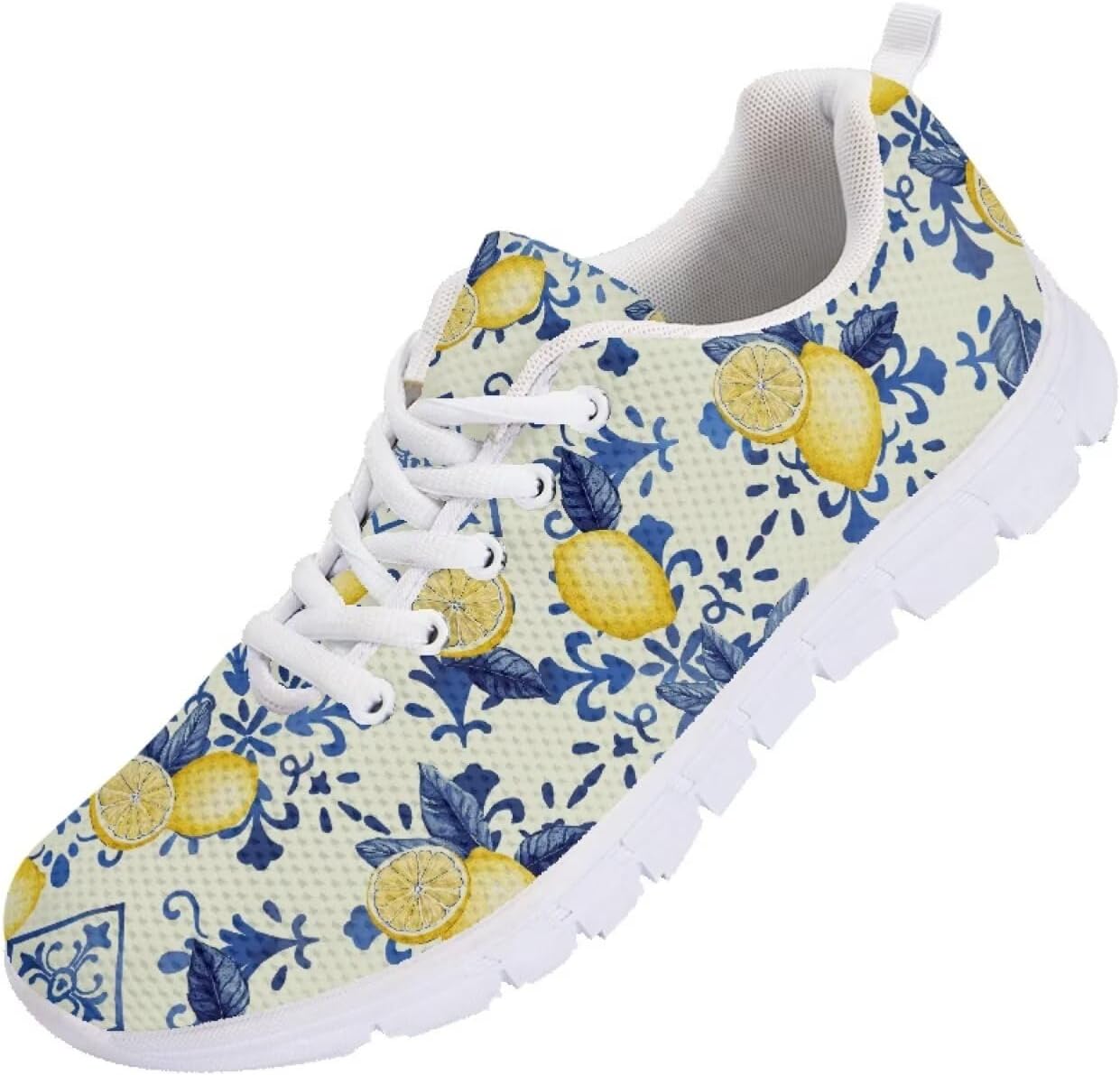 

Мужские кроссовки Funnydude Funny Print для бега, осенние, с сеткой для дыхания, свободные, на шнуровке, Lemon