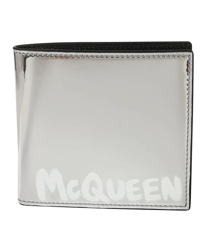 

Металлический кошелек с восемью отделениями для карт Alexander Mcqueen, серый