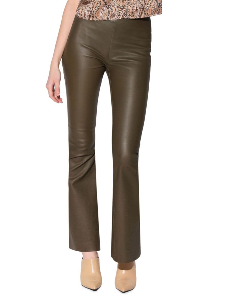 

Кожаные брюки Lexie Slim Fit Bootcut Walter Baker, цвет Moss