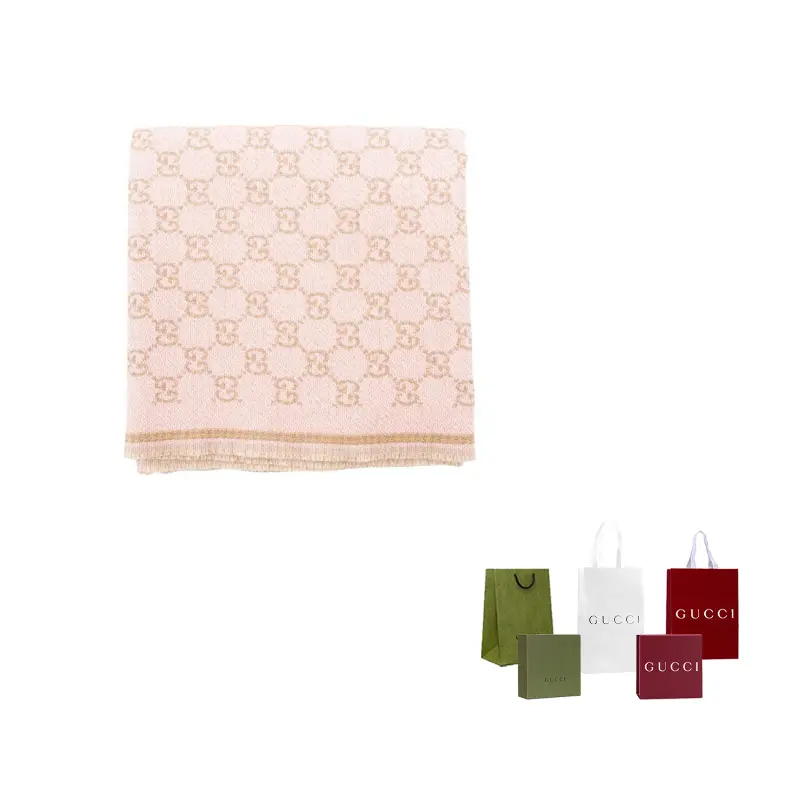 

GUCCI Шерстяной вязаный шарф для женщин, розовый