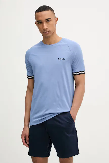 Футболка с коротким рукавом модель T-shirt męski BOSS Green, синий