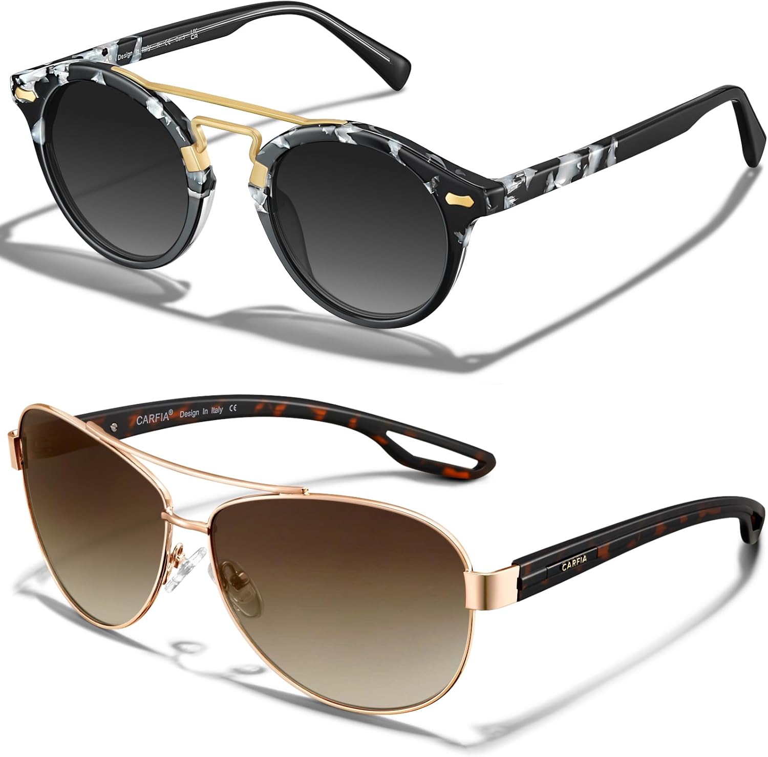 

Легкие ретро-солнцезащитные очки CARFIA в стиле «пилот» для женщин, поляризованные, с защитой от УФ-излучения, модные солнцезащитные очки для вождения на открытом воздухе, металлическая оправа