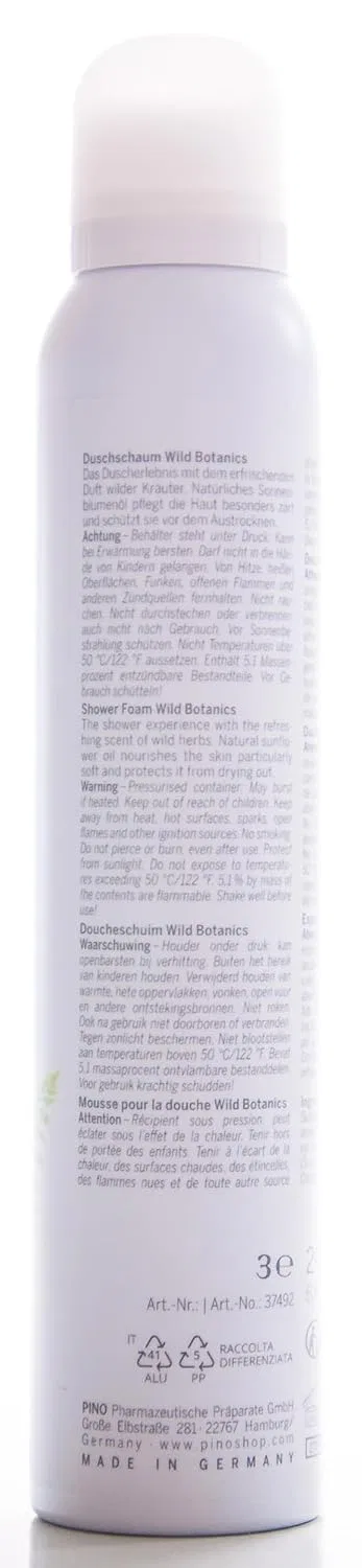 Пена для душа Pino «Shower Me! Wild Botanics» с маслом подсолнечника, 200 мл Pinofit — фото 2