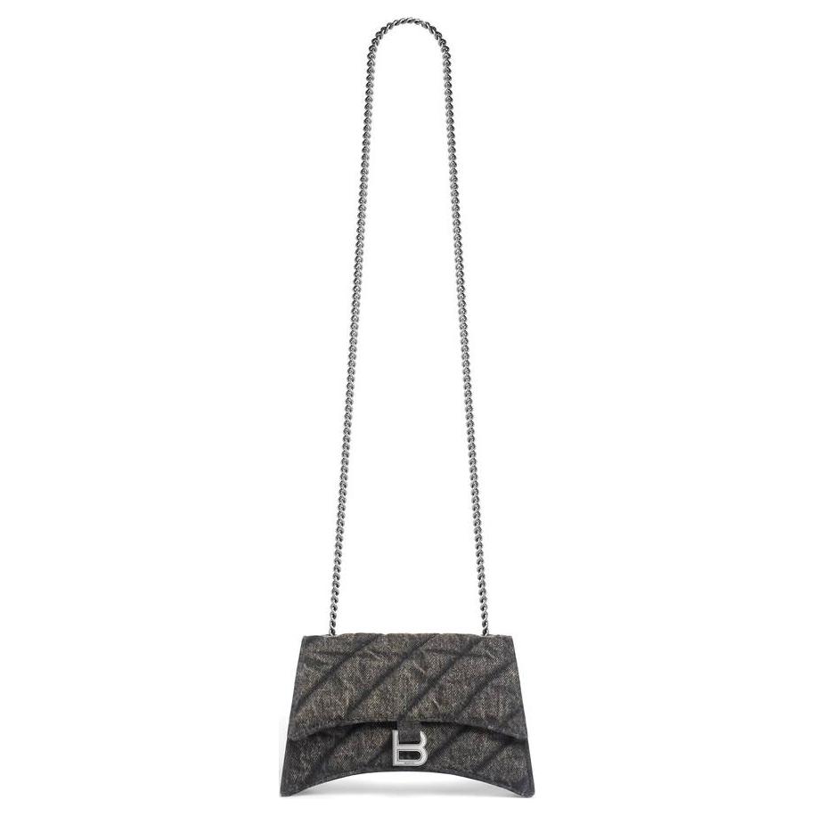 

Balenciaga Сумка-мессенджер CRUSH из моющегося денима, женская, через плечо, черная