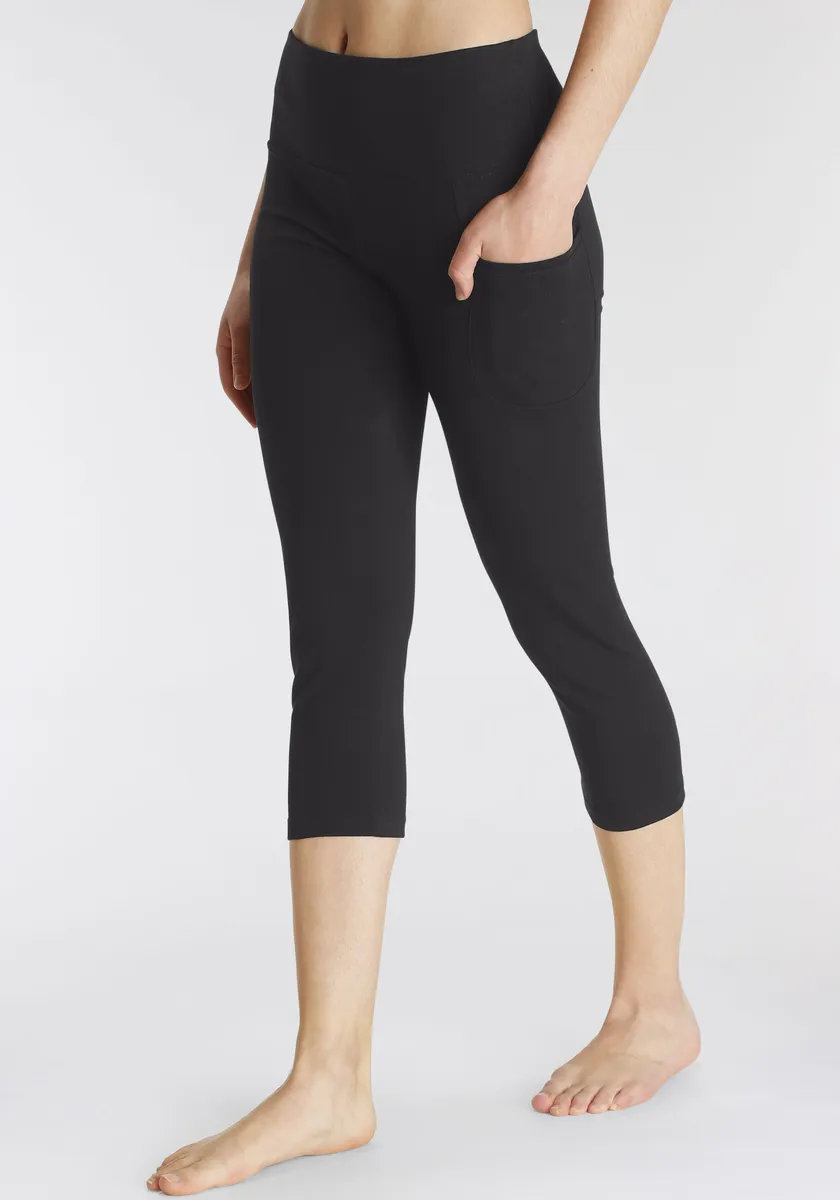 

Леггинсы LASCANA ACTIVE 3/4, с карманом для мобильного телефона, одежда для дома, черный