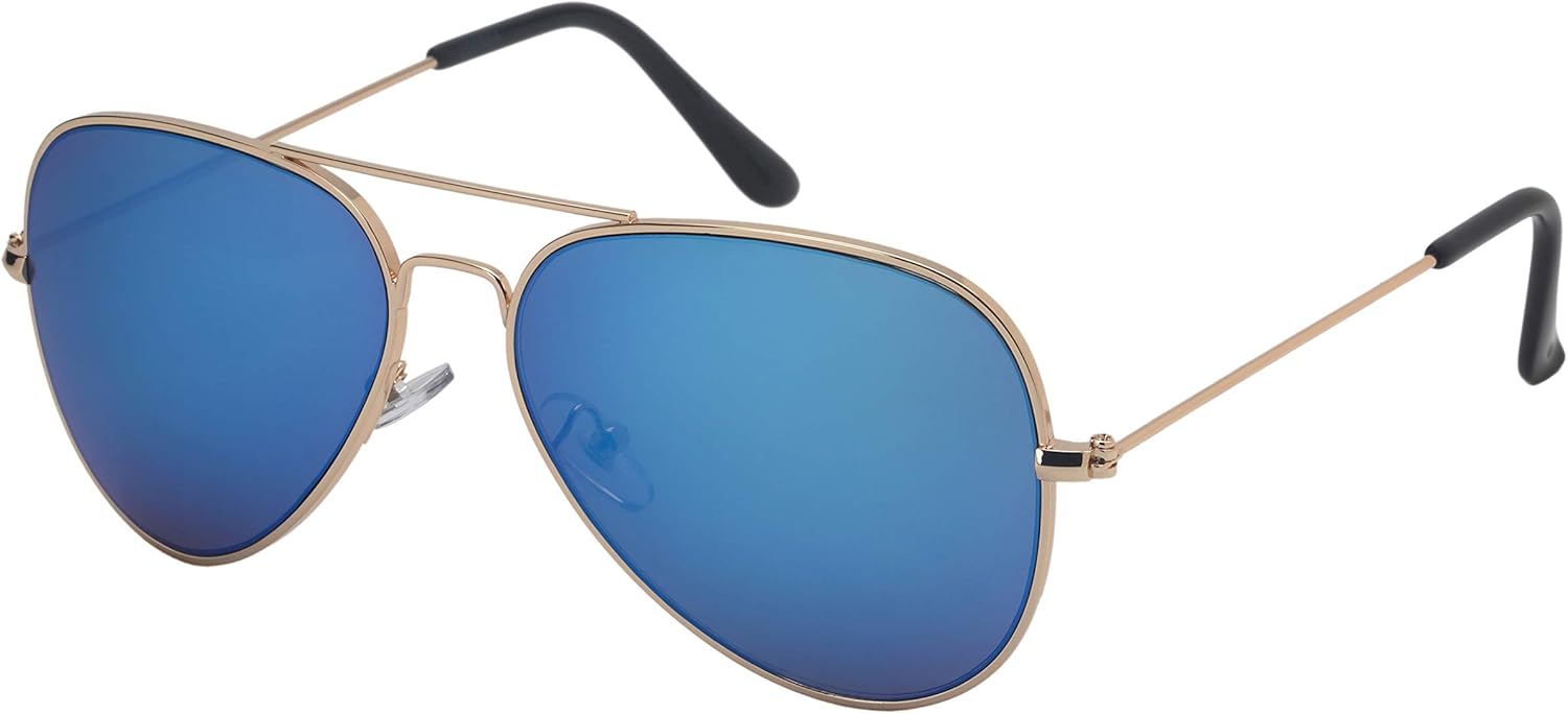 

Солнцезащитные очки Edge I-Wear Classic Aviator с зеркальными линзами, для мужчин и женщин, в стиле милитари, артикул 25095A-REV-1(G.buwhtrev) EDGEIWEAR, Mirrored: Gold Frame/Blue-white Mirrored Lens