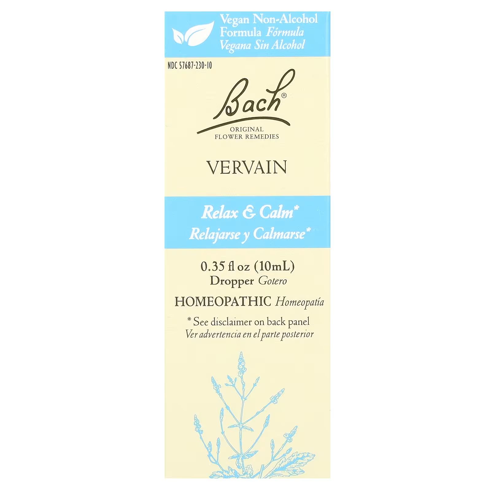 

Original Flower Remedies, вербена, 10 мл (0,35 жидк. унции) Bach