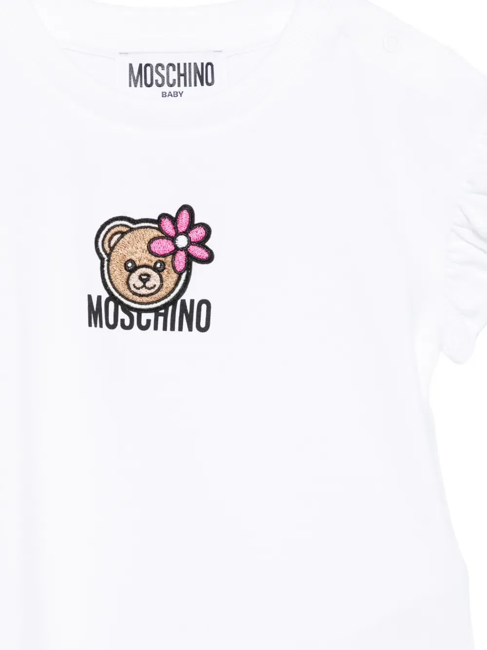 Футболка с оборками Moschino Kids, белый — фото 3