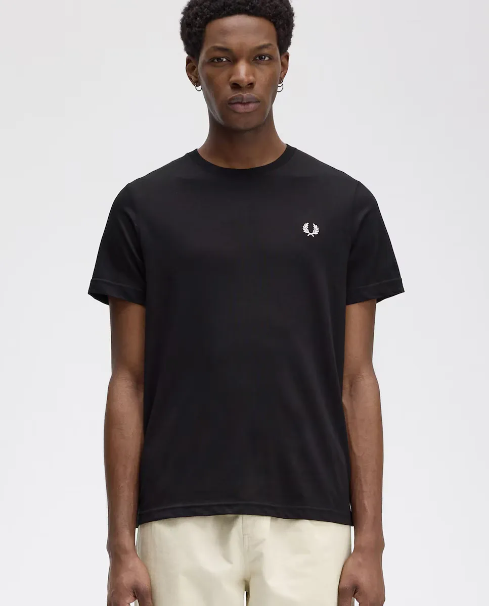 

Мужская футболка с короткими рукавами и круглым вырезом Fred Perry, чёрный