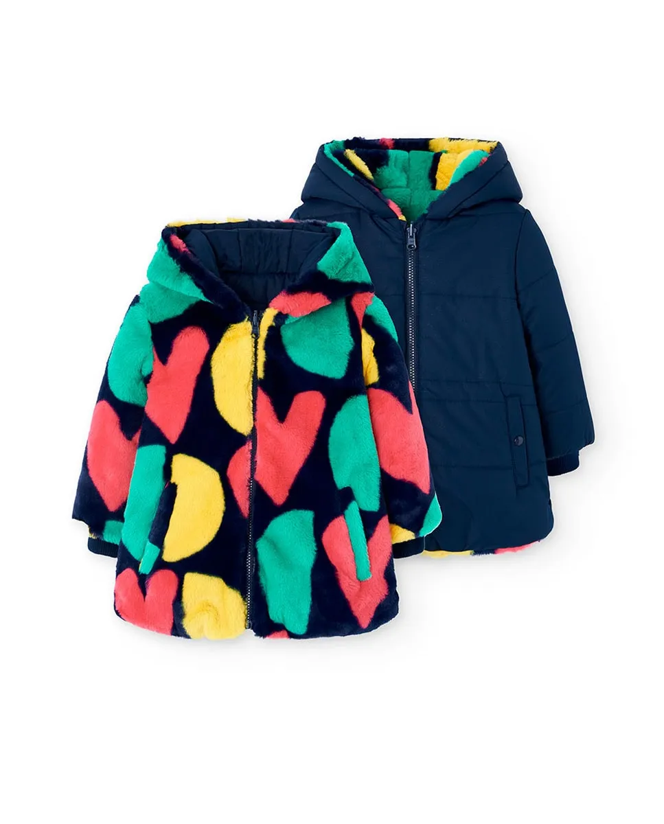 

Детская парка с капюшоном и меховой подкладкой Boboli, мультиколор