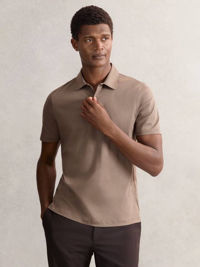 

Хлопковая поло с коротким рукавом Earl Reiss, Taupe Brown