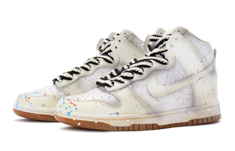 

Кроссовки Nike Dunk Skateboard Shoes Women's High-Top White Gray