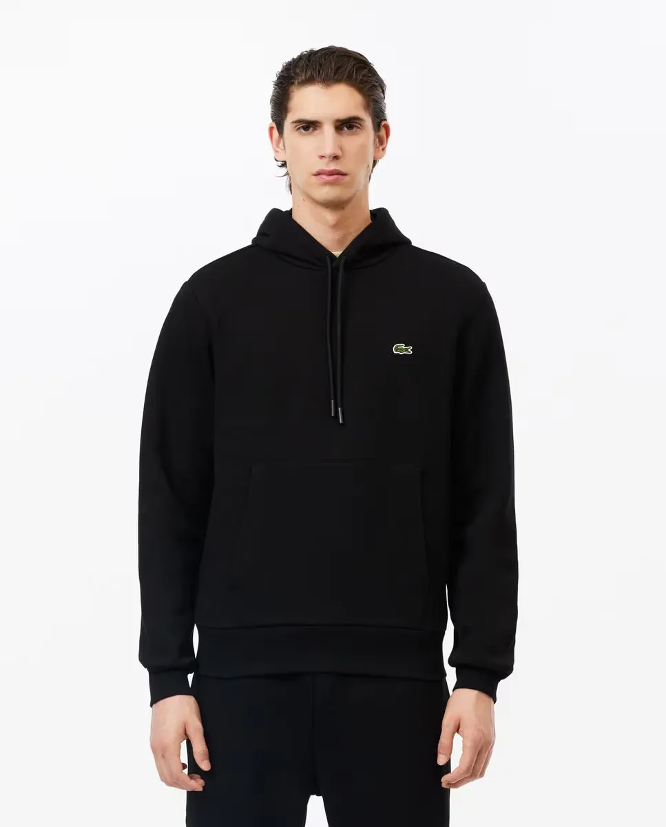 

Мужской свитшот из органического хлопка с капюшоном Lacoste, чёрный