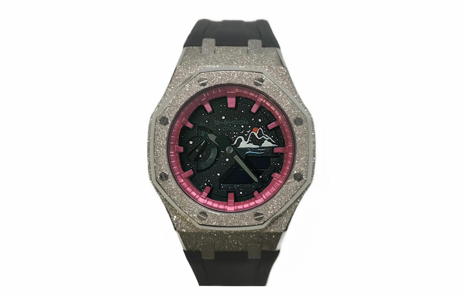 

CASIO Часы Men Liquid Crystal/Analog Dual Display Series 44mm Black Watch, Snowfall Watch Dial