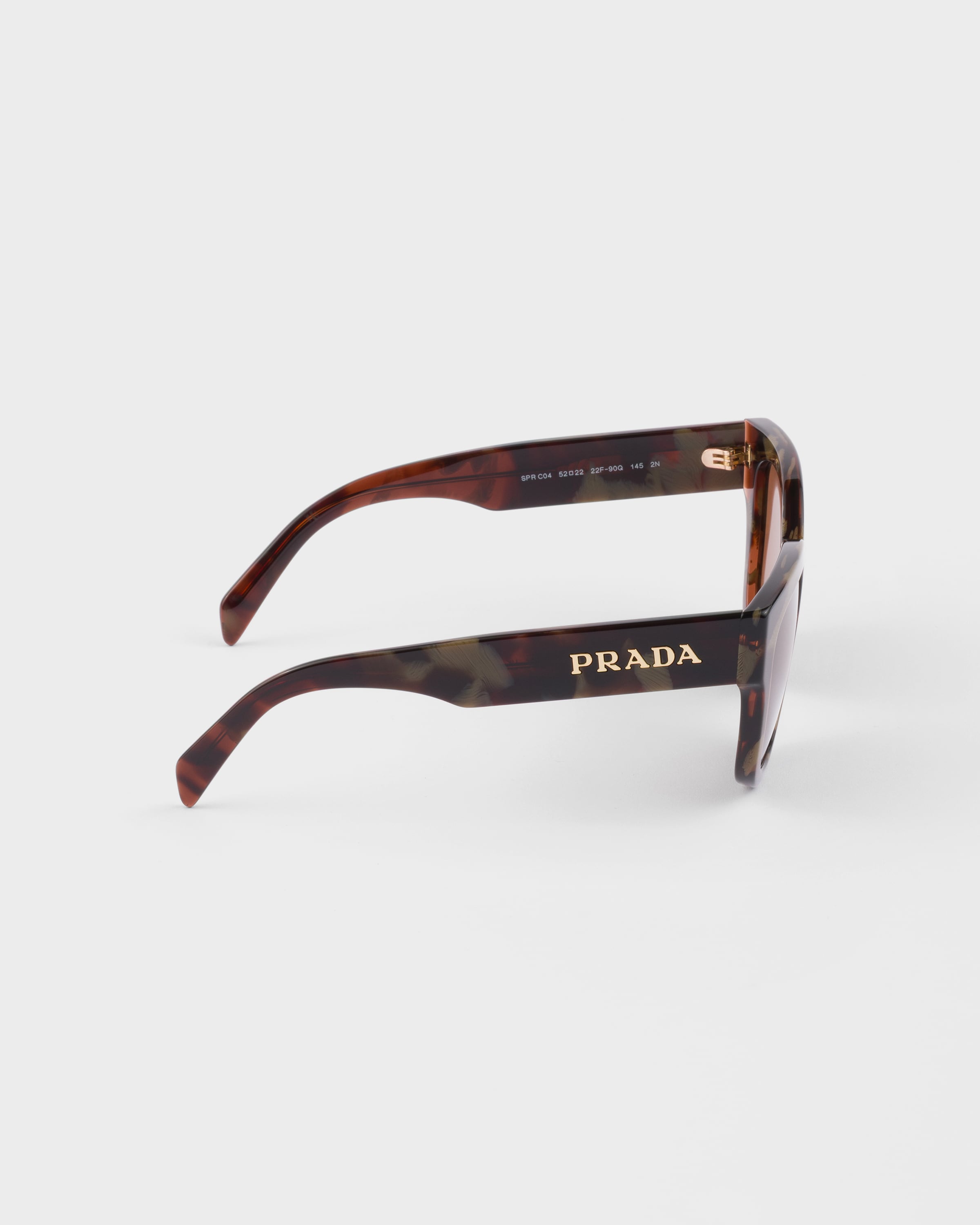 Солнцезащитные очки с логотипом Prada Prada, шоколадно-коричневые линзы — фото 4