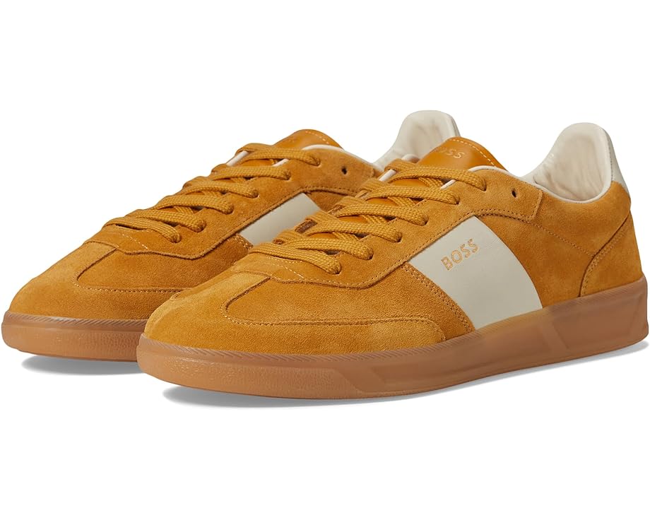 

Кроссовки BOSS Suede Leather Block Low Profile Sneakers, цвет Open Yellow