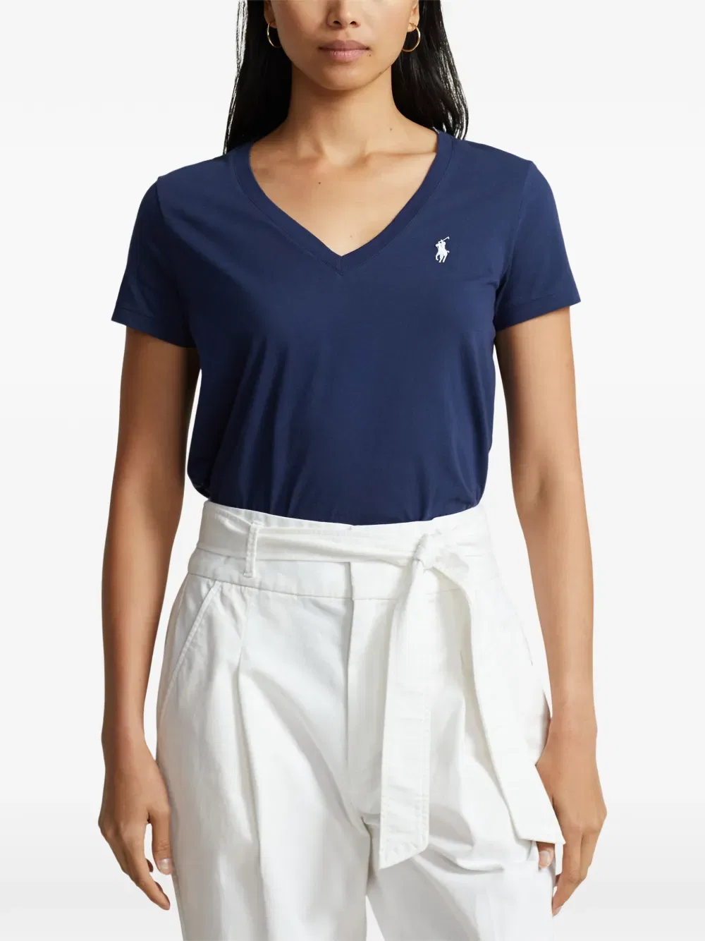 Футболка с V-образным вырезом и короткими рукавами Polo Ralph Lauren, синий — фото 3