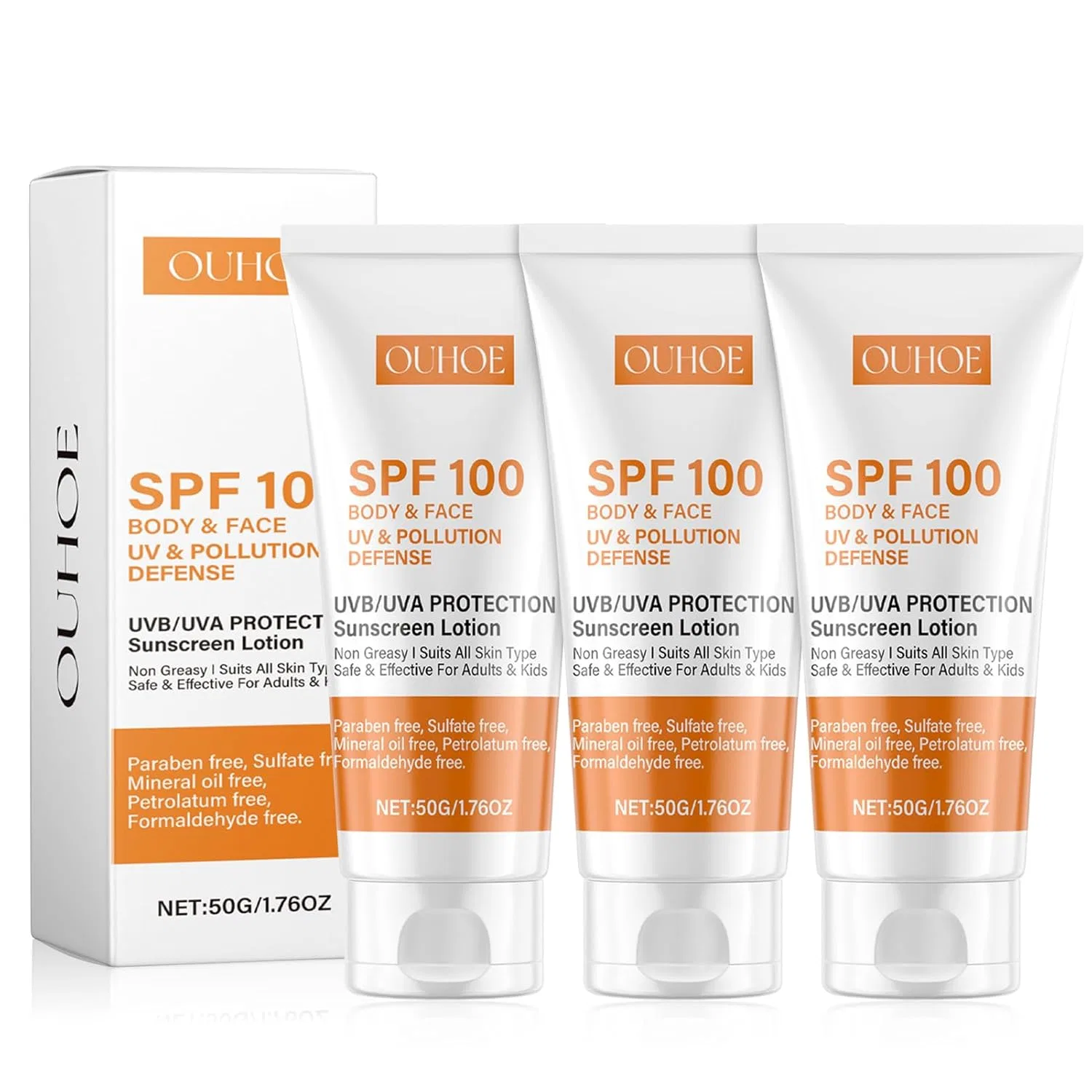 Набор из 3 солнцезащитных кремов SPF 100 Hanggon, Color5