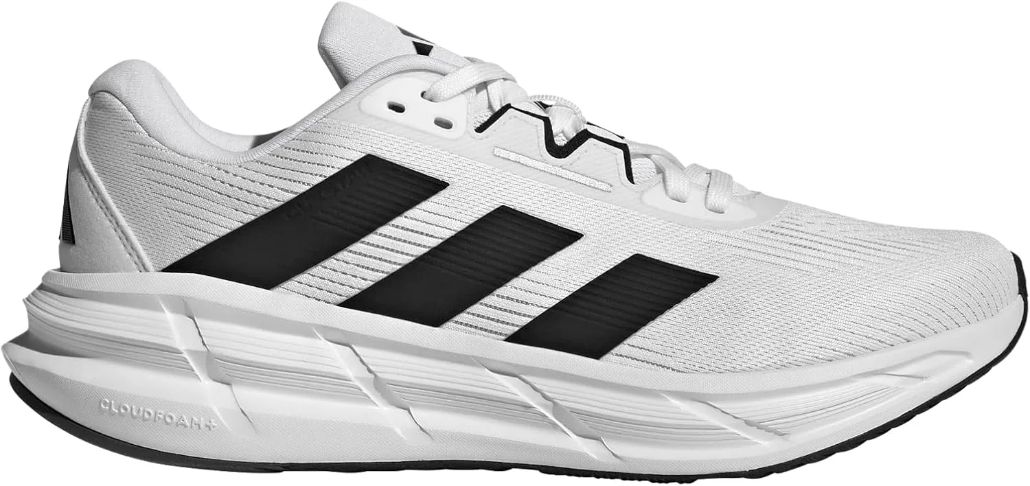 Мужские кроссовки Adidas Questar 3 для бега, белый/черный/серый — фото 2