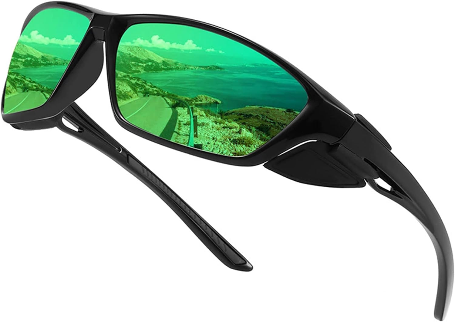 

Мужские поляризованные спортивные солнцезащитные очки bullabulling с защитой UV400, изогнутые, ветрозащитные, для активного отдыха на природе и езды на велосипеде, Green