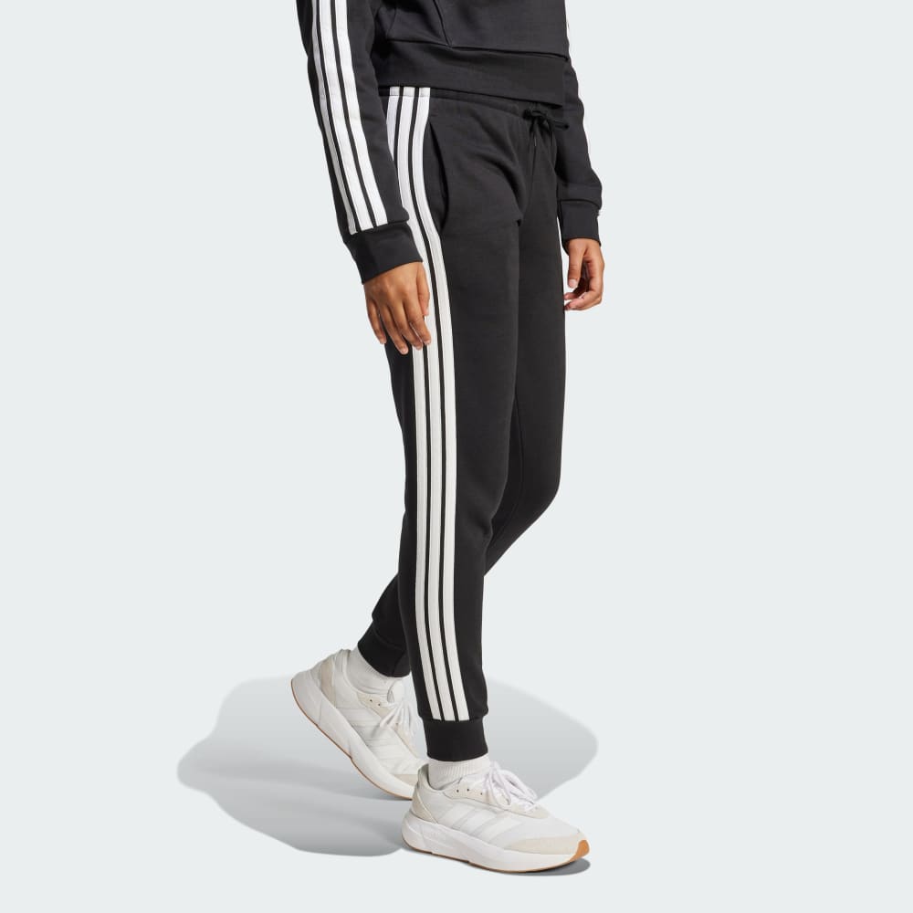 Спортивные брюки Adidas Essentials 3-Stripes Fleece Slim Pants, черный/белый — фото 3