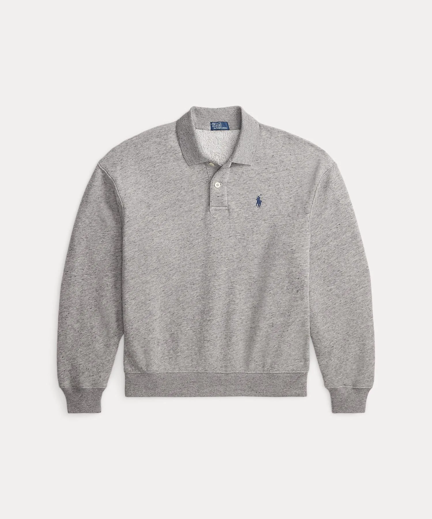 Легкая флисовая рубашка-поло с длинным рукавом Polo Ralph Lauren, 020 Gray — фото 2
