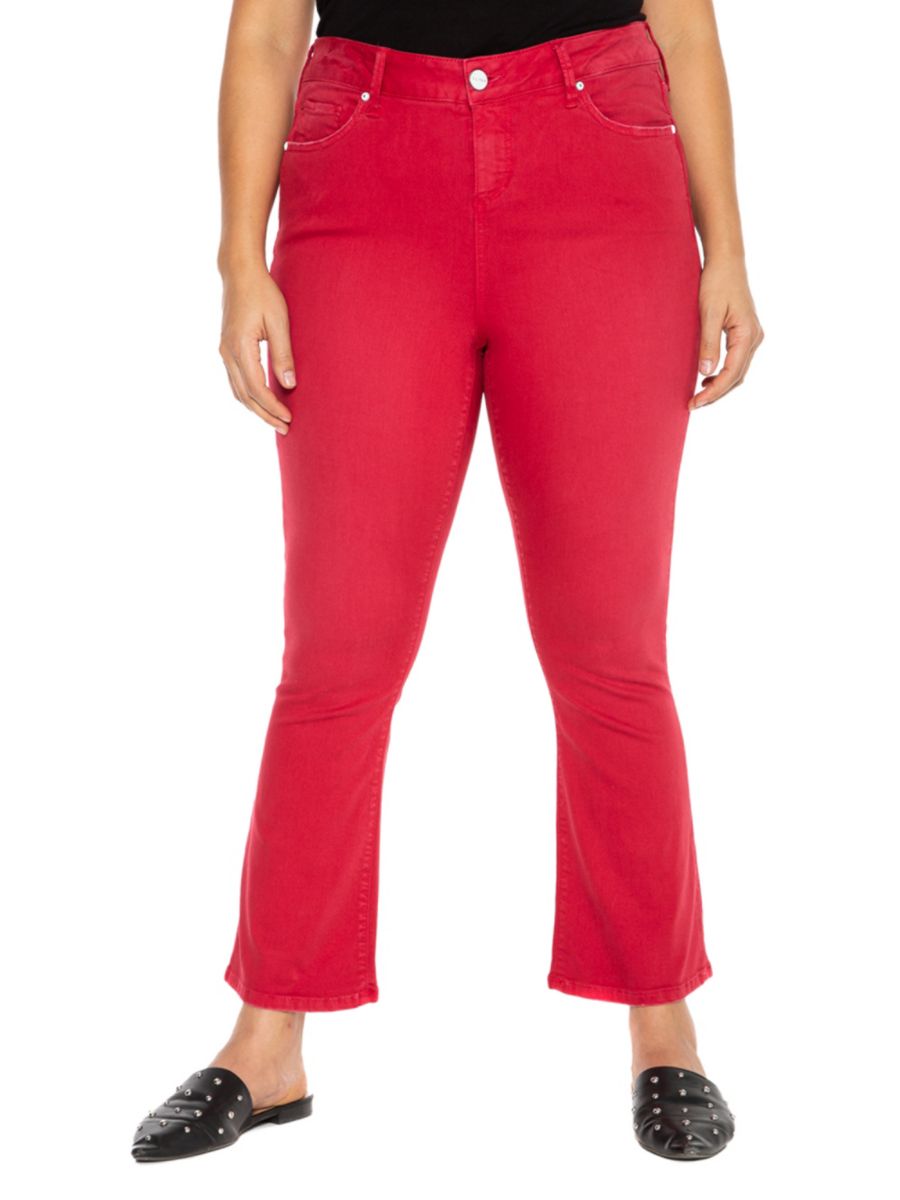 

Джинсы-клеш с высокой талией и щиколоткой Slink Jeans Plus, цвет Chili Pepper
