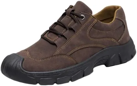 

Мужские замшевые кроссовки с шнуровкой, противоскользящие, на платформе, для походов, низкие, удобные, легкие, водонепроницаемые, с массивной подошвой, для отдыха на природе, походов, приключений и работы BOTRENT, коричневый