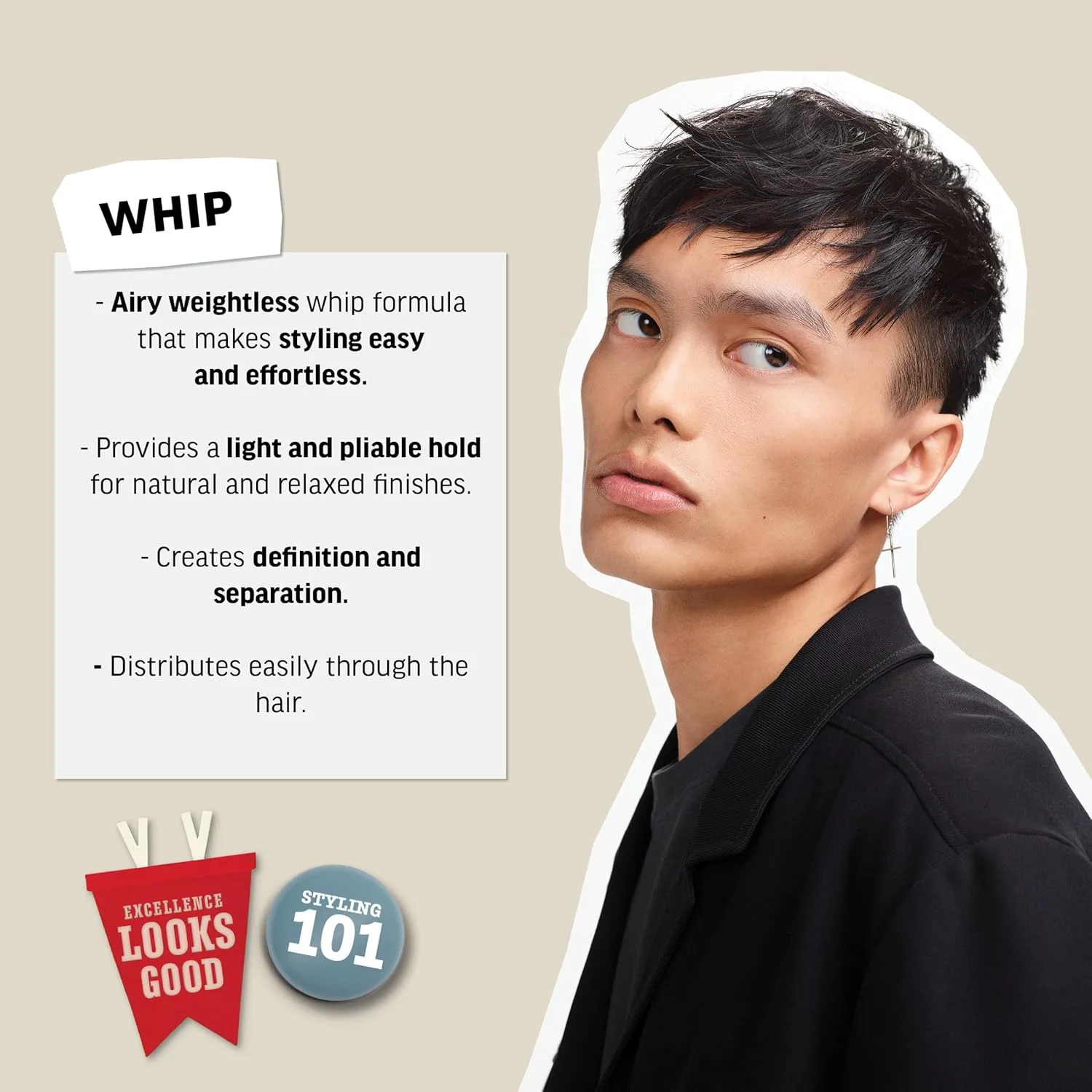 Крем для укладки волос AMERICAN CREW Men's Whip Styling Cream, похожий на гель для волос, с легкой фиксацией и естественным блеском, 85 г (упаковка из 2 шт.) 170.10 г (2 шт.) — фото 3