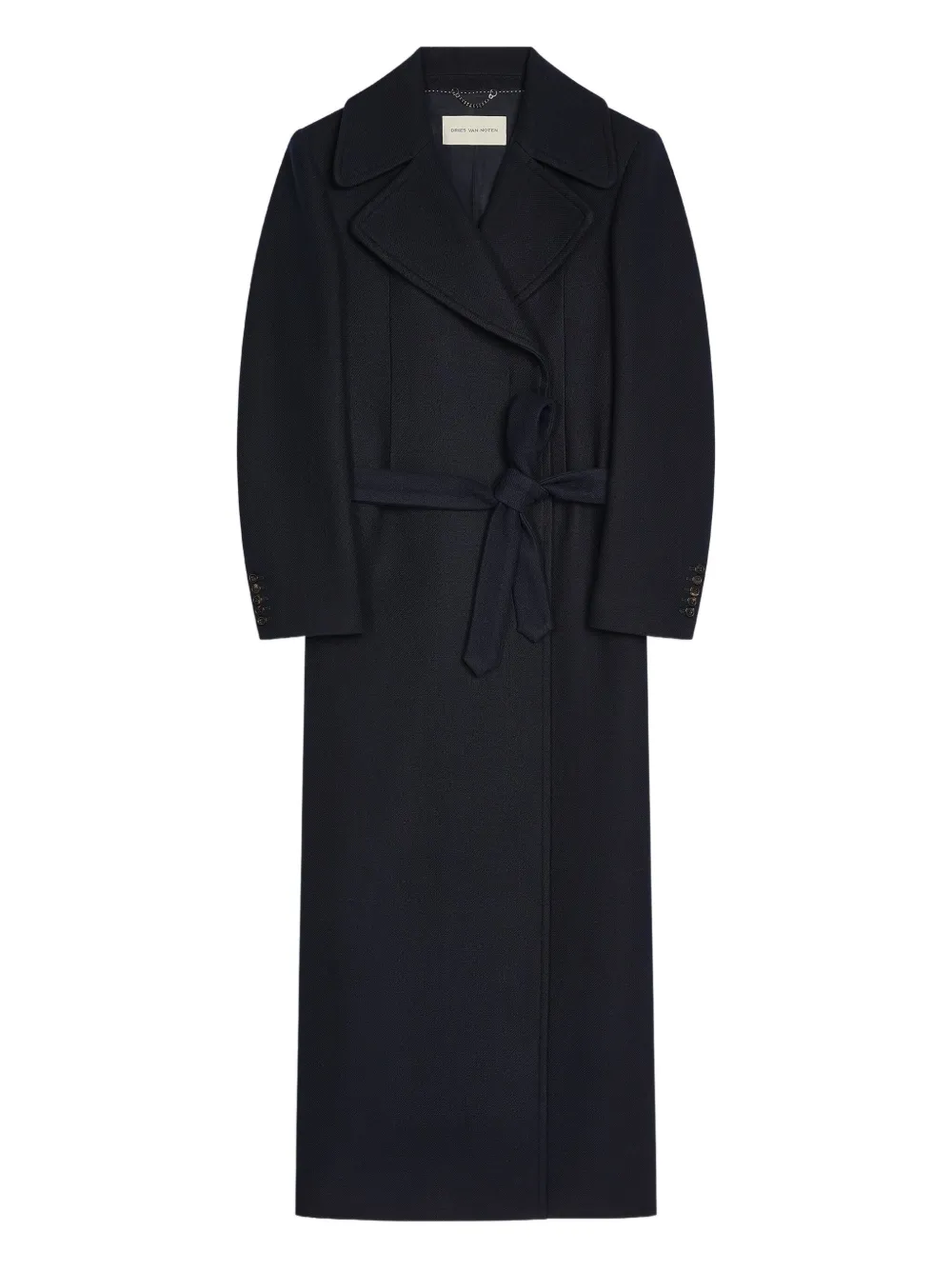 

Двубортное пальто с поясом Dries Van Noten, синий