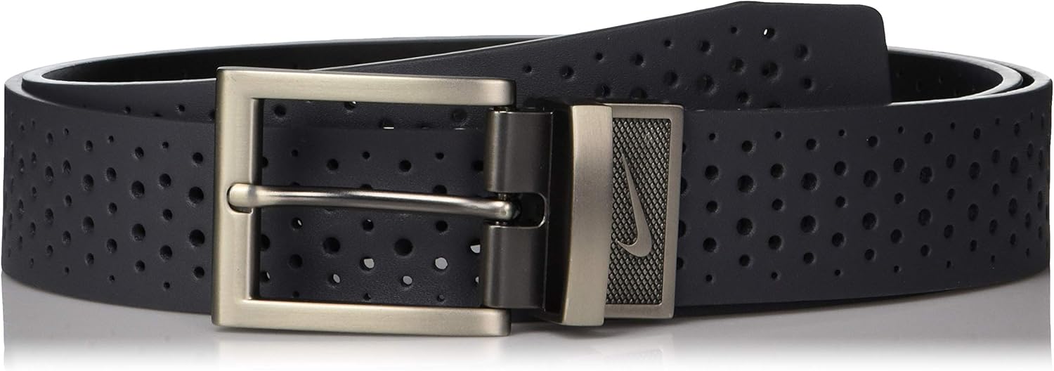 

Мужской перфорированный двусторонний ремень Nike, Dark Grey/Black, Серый, Мужской перфорированный двусторонний ремень Nike, Dark Grey/Black