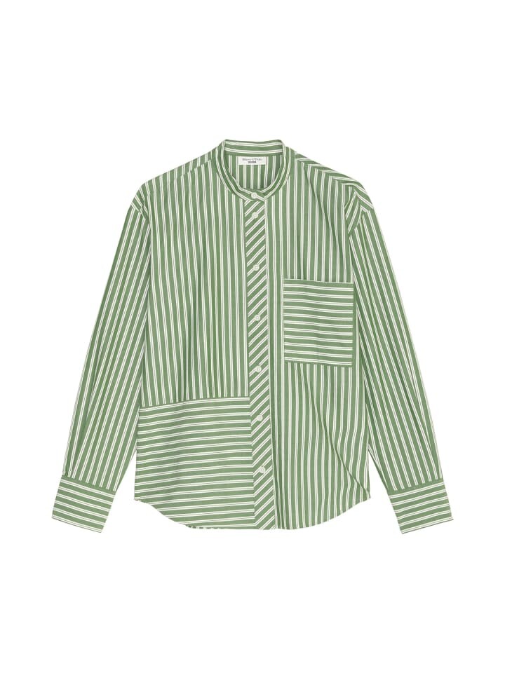 

Блуза Marc O'Polo DENIM Patchwork-Streifenbluse oversize, цвет Medium Green