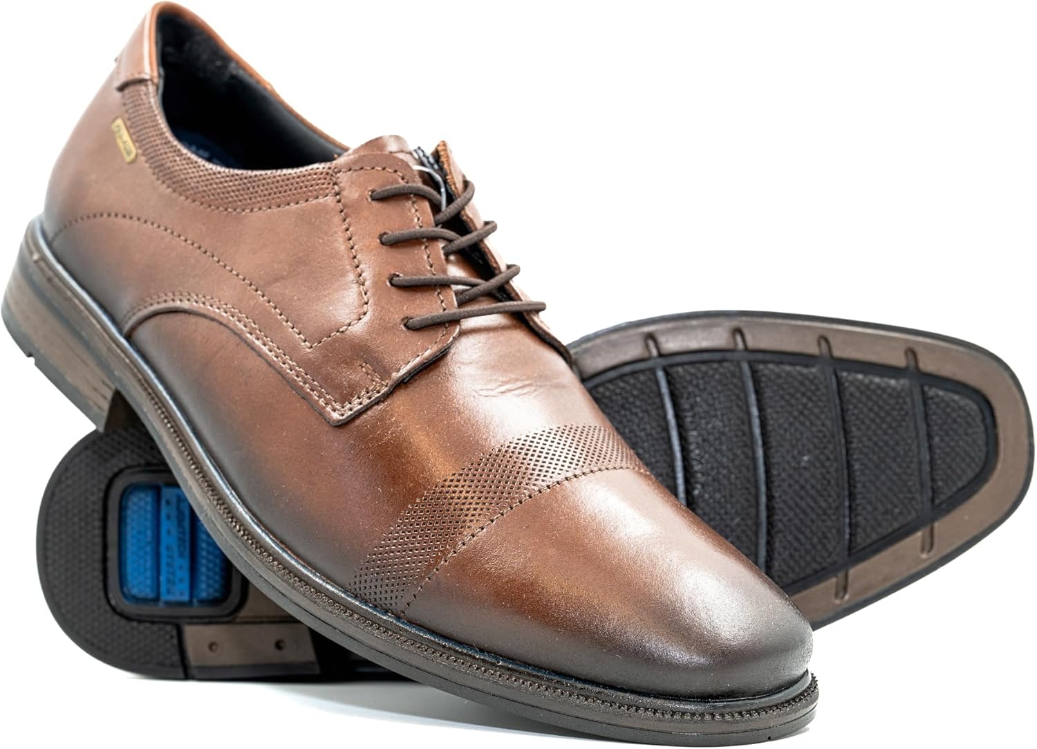 

Мужские классические туфли PEGADA из натуральной кожи, оксфорды с эффектом памяти, современный повседневный стиль, модель 126311, коричневая подошва, круглый носок