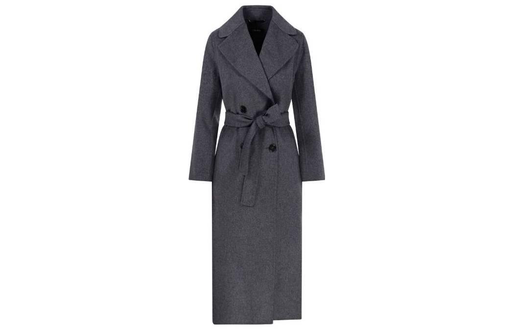 

Прямое пальто с поясом Poldo 'S MAX MARA, серое, Серый, Прямое пальто с поясом Poldo 'S MAX MARA, серое