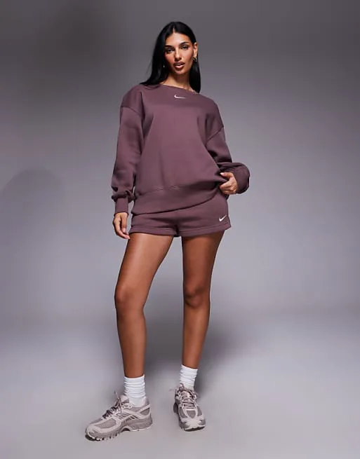 Темно-фиолетовый свободный свитшот из флиса Nike Phoenix Fleece — фото 2