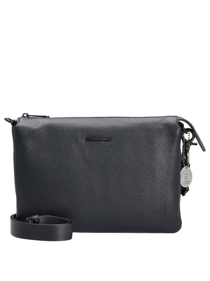 

Сумка через плечо Mellow Leather 28 см (миндальная) в синем цвете Mandarina Duck